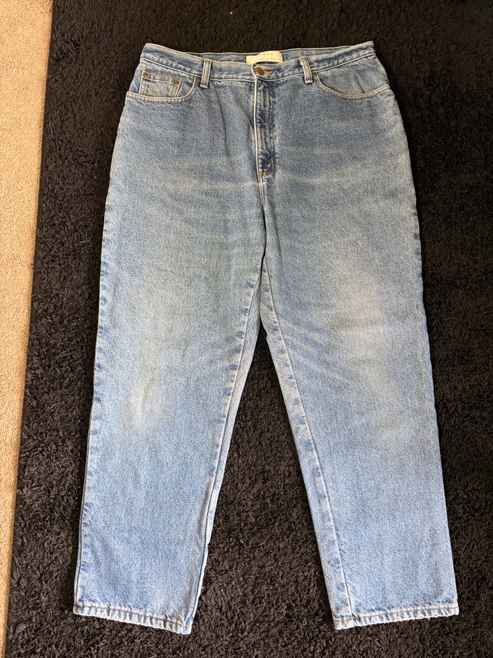 L.L. Bean Light Blue Straight Leg Women’s Jeans With Flannel-Lined Denim